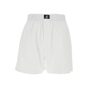 Jordanluca Men White Boxer Shorts With Elasticated Waist With Logo In Cotton Man